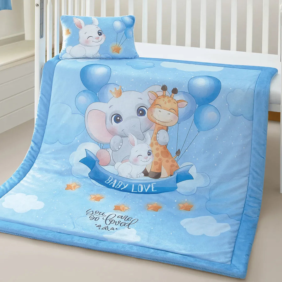Set Edre-Cobertor Bello Amore Cielo