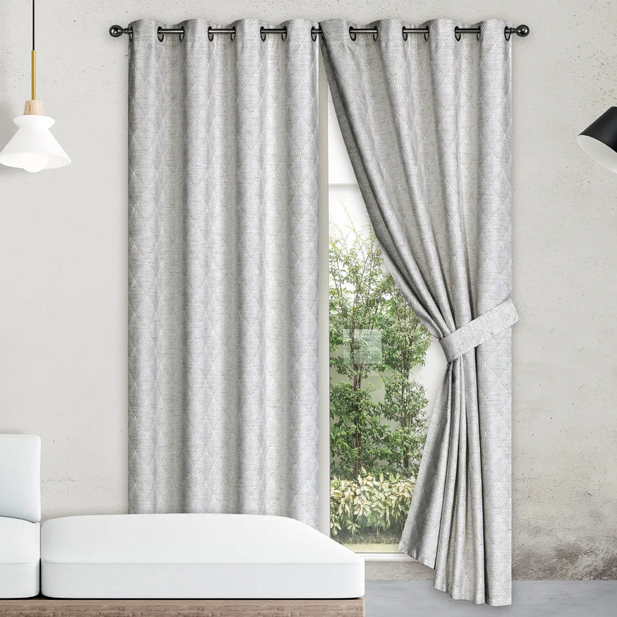 Set de Cortinas Jacquard Relieve 3D Maxin