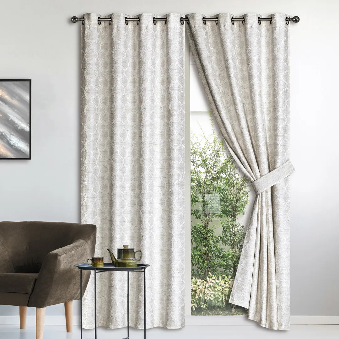 Set de Cortinas Jacquard Relieve 3D Coraline
